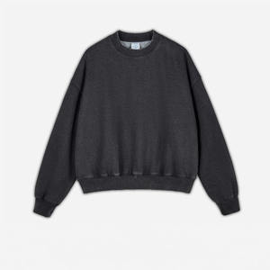 Sweat-shirts à manches longues en molleton de coton 350 GSM avec logo personnalisé, prix de gros, sweat-shirts à col rond surdimensionnés pour femmes - Product Image 4