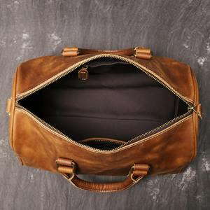 กระเป๋าดัฟเฟิลวินเทจหนังแท้สีน้ำตาลทนทานสำหรับผู้ชายกระเป๋าเดินทางท่องเที่ยวเดินป่าปรับแต่งได้ - Product Image 2