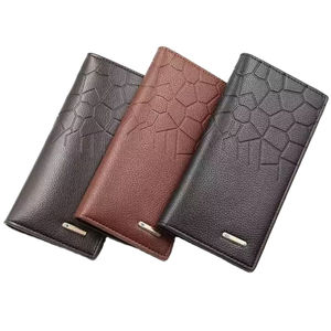 Cartera corta de cuero genuino Unisex 2024 personalizada al por mayor diseño de patrón de hilo impermeable para hombres según la solicitud del cliente - Product Image 1