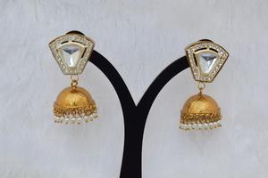 Pendientes de latón antiguo de buena calidad más vendidos, pendientes de tuerca estilo Jhumka, joyería para mujeres y niñas a precio mayorista - Product Image 4