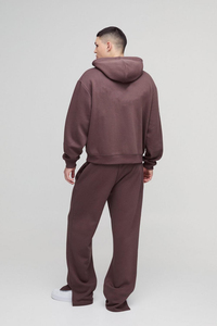 ชุดวอร์มมีซิปสำหรับผู้ชายกางเกงผ้าคอตตอนเฟรนช์เทอร์รี่ไม่มีแขนเสื้อ100% มีฮู้ดและซิปหน้าโอเวอร์ไซส์ - Product Image 5