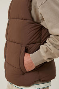 Chaleco Acolchado, Prenda Exterior con Cuello Alto, Chaqueta Sin Mangas Informal con Cremallera para Invierno - Product Image 4