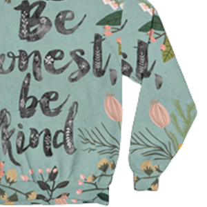 Be Honest Be Kind Sudadera con capucha con estampado floral Jersey de lana suave Sudadera con capucha unisex elegante Ropa de calle informal para hombres y mujeres La mejor venta - Product Image 3