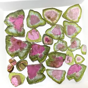 High Quality Rare Collection Natural Loose Gemstone Watermelon Tourmaline Slices