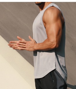 Été Hommes Casual Solid Vest Jogger Training Basketball Loose Fitness Sports T-shirt sans manches pour hommes DDP Shipping - Product Image 3