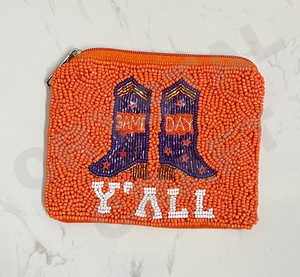 ACB NOIR COULEUR Personnalisé Seed Beaded Coin Pouch Wallet Beau porte-monnaie avec des caractéristiques d'accessoires à la mode - Product Image 6