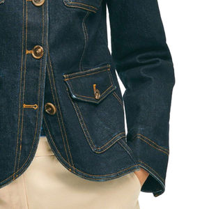 Veste en jean surdimensionnée décontractée pour femme avec fermeture à boutons manches longues et coton tissé respirant pour la saison d'automne - Product Image 3