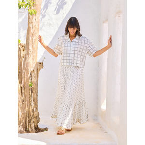 Camisa Larga Informal y Formal para Mujer, con Estampado Floral a Cuadros, de Satén y Chifón, con Cuello de Lazo, para Oficina, Primavera, Verano, Otoño - Product Image 4