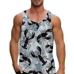 100% coton biologique hommes débardeur haute qualité été gymnastique entraînement maillots Premium Sublimation respirant débardeur - Product Image 3