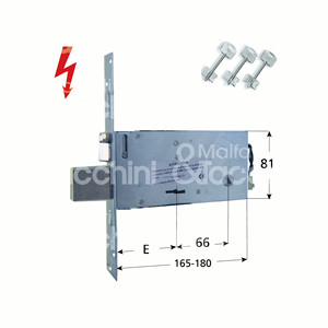 SERRURE ÉLECTRIQUE DOUBLE CARTE 8/12V AC pour bandes latérales, 4 lancers et loquet avant. ACIER INOXYDABLE - Product Image 1
