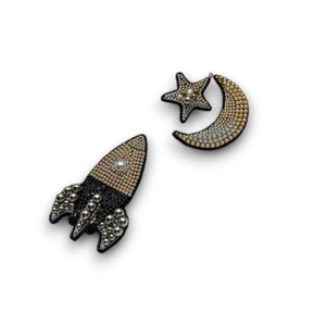 Broche de broderie perlée en cuivre en forme de coeur broche de bijoux d'amour à la mode cadeau de fiançailles de mariage pour enfants - Product Image 4