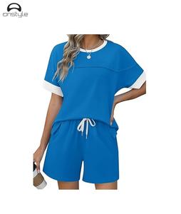 Women LoungeSummer Print Short T-shirt à manches courtes Tread-Ladies 2 Piece Ladies Set en haute qualité par onstyle sports - Product Image 1