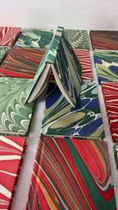 custom made hand made marbled paper hard cover <b>notebooks</b> in <b>christmas</b> themes with cotton handmade paper pages for resale - Product Image 4