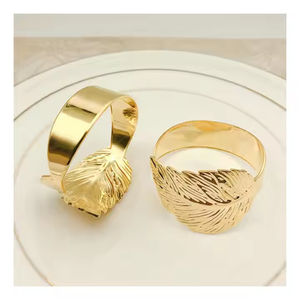 Anillo de Servilleta de Acero Inoxidable Chapado en Oro, Diseño de Lazo, Hecho a Mano, Ecológico, Accesorios de Comedor para Restaurantes, Gran Venta - Product Image 6