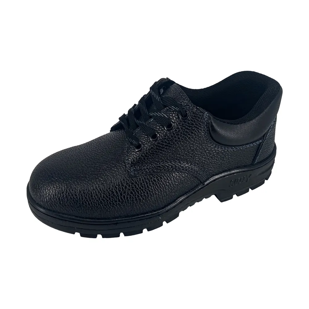 SAILGOOD sepatu Keamanan kulit hitam asli, sepatu Microfiber ringan bersirkulasi untuk kerja pria