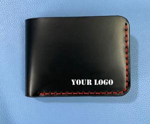 Portefeuille court en cuir verni véritable fait à la main de luxe pour hommes 100% usage professionnel quotidien fermeture ouverte mince fonction RFID avec logo - Product Image 6