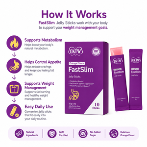 OKTW FastSlim Jelly Sticks, Desintoxicante Natural con Sabor a Naranja, 15 g x 10, Estimulante del Metabolismo, Supresor del Apetito, Suplemento para el Control de Peso - Product Image 3
