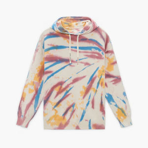 Sweat-shirt unisexe beige en coton French Terry, technique tie-dye, teinture unie, personnalisable OEM pour homme, collection automne - Product Image 4