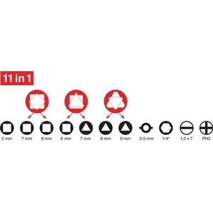 Doublehead Key for <b>Switch</b> Cabinet 11 Functions with Bit <b>Adapter</b> SCHUEBO Hex Keys - Product Image 4
