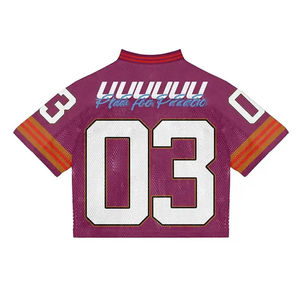 เสื้อกีฬาเบสบอลพิมพ์ลายเสื้อยืดตาข่ายขนาดใหญ่เสื้อเจอร์ซีย์อเมริกันฟุตบอลแบบปรับแต่งได้ - Product Image 2