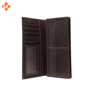 Hot Sale High Quality PU Men's Leather <b>Wallet</b> Custom Business Long Size with Open Closure and Polyester Lining - Product Image 3