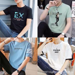 Venta al por mayor camisa de manga corta de algodón para hombres ropa elástica hombres camiseta gimnasio para camisas para hombres fábrica Stock Casual - Product Image 2