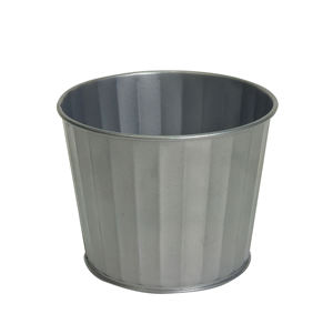 Maceta de Metal Galvanizado Sostenible con Diseño Moderno Acanalado |   Maceta Decorativa para Interiores y Exteriores, Duradera y Moderna - Product Image 1