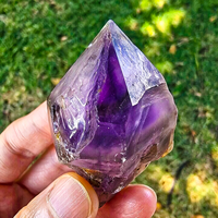 Vente en gros : Grande tour de diamant d'améthyste naturelle, sceptre premium en améthyste à tête large, pour cadeau et décoration