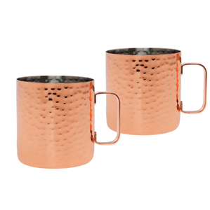 Ensemble de deux pièces de haute qualité en cuivre poli miroir Mule pour tasses à café et à thé Qualité Bureau à domicile et fête - Product Image 1