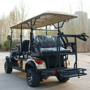 Voiture de golf électrique 6 places, buggy tout-terrain couleur or avec toit et protection avant, 48V/72V, 50-70 km/h - Product Image 2