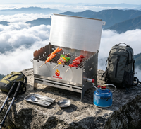 Barbecue à gaz pliable en acier inoxydable, best-seller, portable, pour le camping et l'extérieur