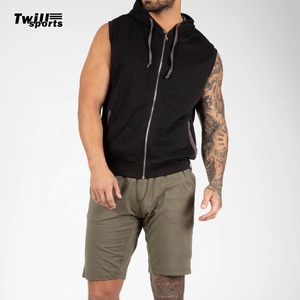 Débardeur de sport personnalisé pour homme, séchage rapide, respirant, en coton, avec fermeture éclair, coupe classique, sans manches, pour la gym - Product Image 1