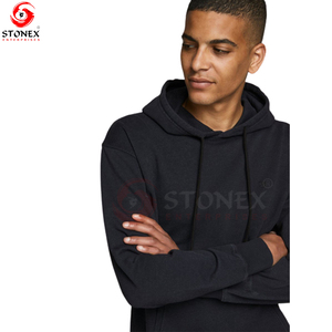 Pull-over à capuche oversize unisexe en gros pour hommes avec logo personnalisé en polaire épaisse imprimée pour l'hiver - Product Image 2