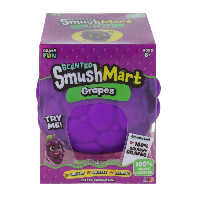 Smush Mart GRAPES VIRAL Scented 6" Jumbo Squishy by Crazy Fun RMS New Smushmart Sensory Squishy Toys