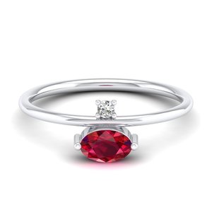 แหวนแต่งงาน REYES คุณภาพสูง เงินแท้ 925 ประดับด้วยมอยส์ซาไนต์ ได้รับการรับรองจาก GRA สำหรับผู้หญิง ทรงรูปไข่ ประดับพลอยทับทิมสีแดง เครื่องประดับอัญมณีชั้นดี - Product Image 5