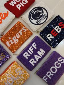 Pochette à monnaie brodée de perles d'Halloween, vert, noir, blanc, perles de rocaille, sacs fourre-tout promotionnels, pochette à monnaie perlée pour fête, cadeau - Product Image 6