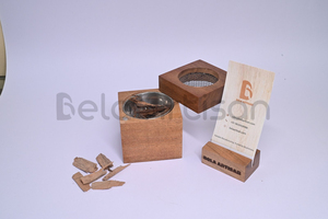 Wooden Indian <b>Incense</b> <b>Burner</b> Mabkhara Oud Aromatic Summer Non <b>Electric</b> Resin Wood Acacia Wood by Bela Artisan - Product Image 3