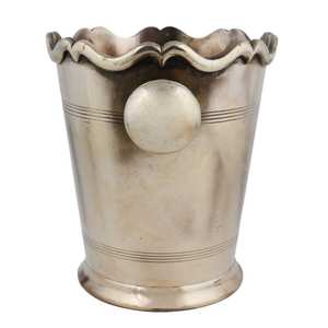 Enfriador de vino de latón con dos asas Enfriador de vino pulido de latón con acabado de forma redonda - Product Image 3