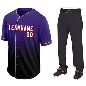 Dernier uniforme de baseball de service de qualité supérieure Nom de l'équipe personnalisé Numéro de l'équipe Style imprimé Uniforme de baseball respirant de qualité supérieure pour hommes - Product Image 1