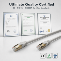 Kabel Ethernet Cat8 40Gbps 2000MHz Tembaga Murni SFTP Terperisai RJ45 Patch Cord Bersertifikasi CE