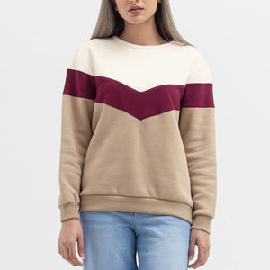 Sweat-shirt à col rond de couleur unie pour femmes avec tissu doux et respirant de haute qualité fabriqué au Pakistan vente en gros sur mesure - Product Image 1