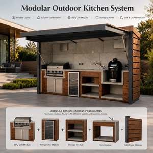 Conjunto Completo de Cocina Modular Prefabricada de Acero Inoxidable para Barbacoa con Horno, Gabinete de Cocina, Isla Impermeable, Cocina Exterior - Product Image 2