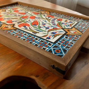 Bandeja de Servicio de Diseño con Recubrimiento de Esmalte de Madera MDF, Bandeja de Mesa de Alta Calidad para Hoteles y Restaurantes - Product Image 1