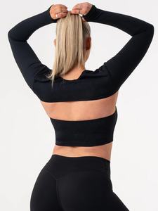 T-shirt de sport pour femme, vêtements de sport de fitness, col en V, super extensible, respirant, coupe ajustée, séchage rapide, haut de yoga, vêtements de jogging - Product Image 5