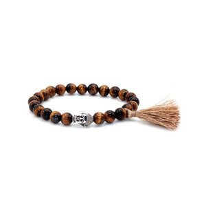 Tiger Eye Fancy Beaded Tassel Pulsera de INdia - Product Image 1