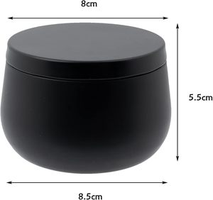 24 Pcs. Bulk Handmade 8 Oz. Black Candle Tins Lids Wholesale Candle Making Supplies Arts Crafts Storage Gifts Stone Candle - Product Image 2