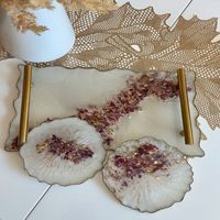 Elegante Plato de Resina para Servir, Diseño Único Hecho a Mano, Patrón Sólido, Color Esmaltado, Decoración Perfecta para el Hogar, Sala de Estar, Comedor, Cocina, 100 Piezas