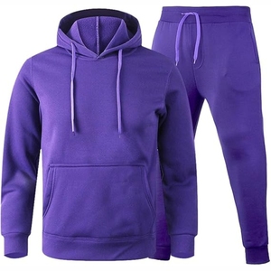 Pull à capuche avec poches pour hommes de qualité supérieure Ensemble de pantalons de sport Logo personnalisé imprimé Survêtements pour hommes de couleur unie - Product Image 5