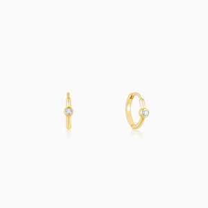 Aretes de Aro con Diamantes Glamorosos y Encantadores en Oro de 14K, Elaborados con un Estilo Religioso Vintage de Moda y Piedras de Circonio para un Look Elegante - Product Image 1