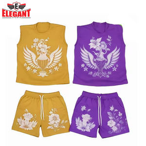 Conjunto de Camiseta sin Mangas y Pantalones Cortos de Algodón para Hombre, Tela Suave y Transpirable, Buena Calidad, Impresión Térmica y DTF, Otoño, por Elegant Sports - Product Image 5